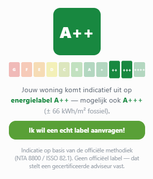 Check met deze online tool zelf waar je energielabel op uitkomt